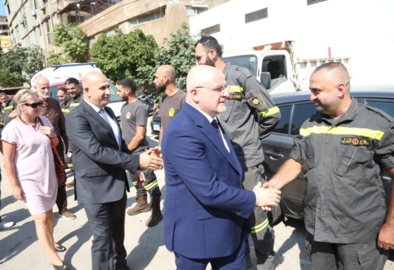 المدير العام للدفاع المدني العميد الركن عماد خريش يزور مركز برج البراجنة الإقليمي التابع للدفاع المدني برفقة وفد بولندي