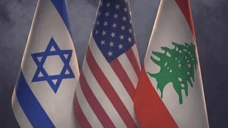 أعلام لبنان وأمريكا وإسرائيل