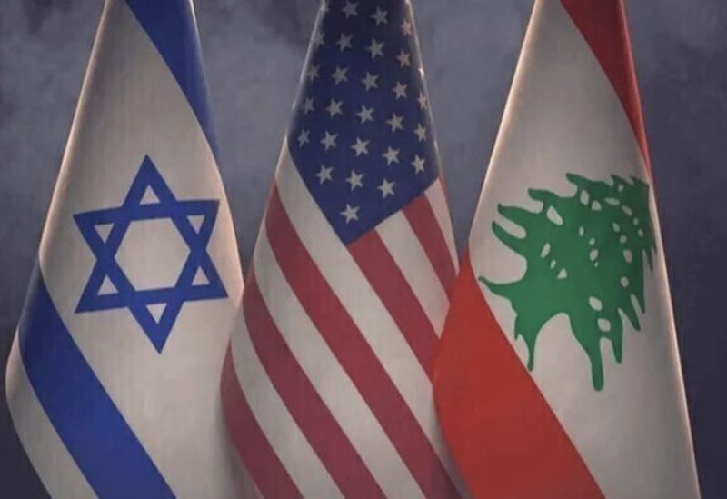 أعلام لبنان وأمريكا وإسرائيل