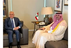 رئيس الجمهورية السابق ميشال سليمان مع سفير المملكة العربية السعودية لدى لبنان، فهد بن عبد الرحمن الدوسري