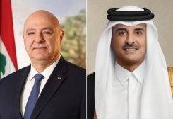 رئيس الجمهورية جوزاف عون وأمير دولة قطر الشيخ تميم بن حمد آل ثاني