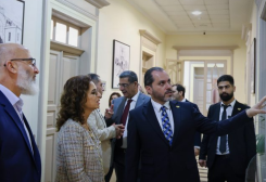 وزير السياحة السوري مازن الصالحاني مع وزيرة السياحة اللبنانية لورا الخازن لحود