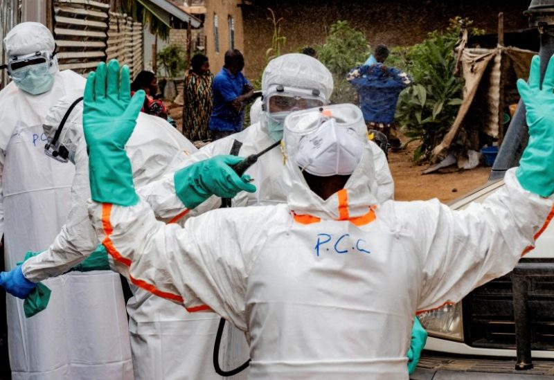 أعضاء فريق الحماية المدنية، الذي يعمل على المساعدة في الحد من انتشار فيروس إيبولا، في بونيا، مقاطعة إيتوري، جمهورية الكونغو الديمقراطية، 10 يوليو 2026. رويترز
