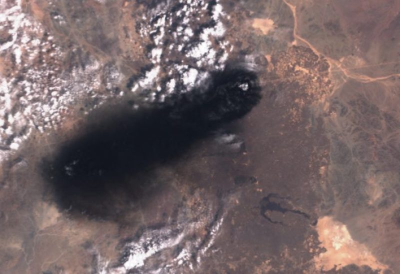 خط أنابيب شرق-غرب في السعودية بعد استهدافه بمسيرة