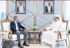 وزير الدولة لشؤون الطاقة في قطر سعد بن شريدة الكعبي، مع وزير الطاقة والمياه جوزاف الصدي