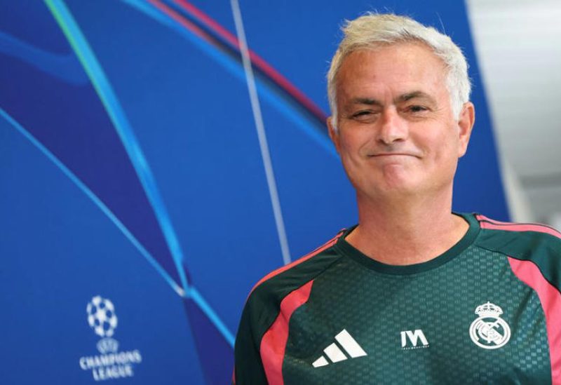 جوزيه مورينيو مدرب ريال مدريد قبل المؤتمر الصحفي لمباراة إنتر ببطولة دوري أبطال أوروبا بإسبانيا. رويترز