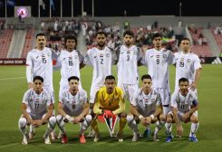 لاعبو اليمن بتصفيات كأس العرب في استاد حمد الكبير بالدوحة. رويترز