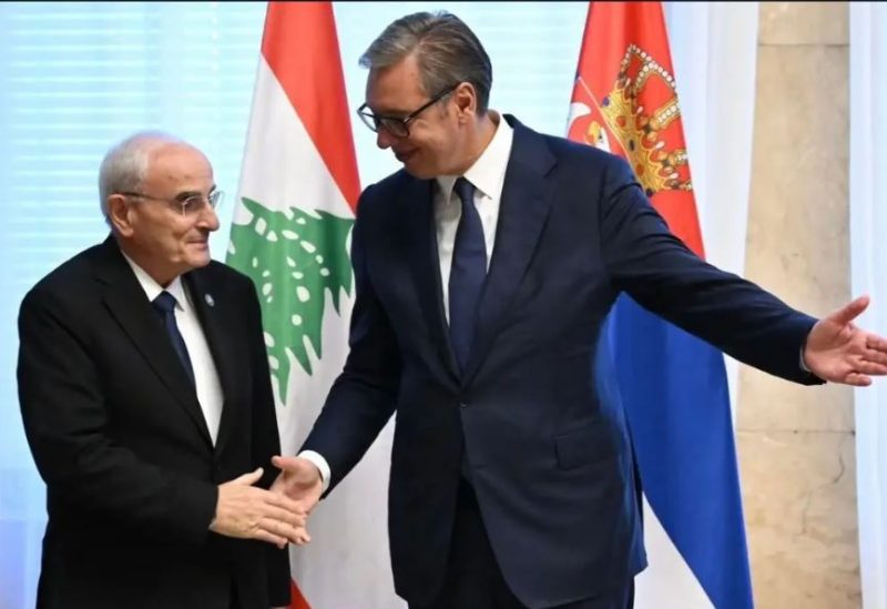 وزير الدفاع الوطني اللواء ميشال منسى مع رئيس جمهورية صربيا ألكسندر فوتشيتش