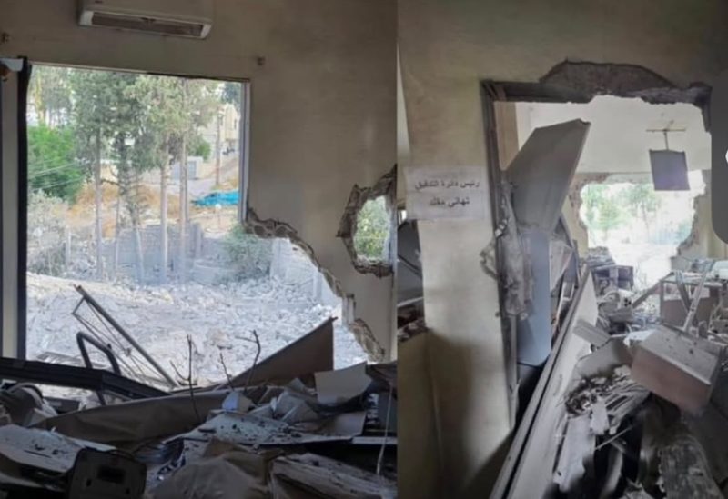 الأضرار في مبنى وزارة المالية في النبطية