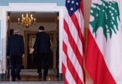 رئيس الحكومة نواف سلام خلال لقائه وزير الخارجية الأمريكي ماركو روبيو في واشنطن
