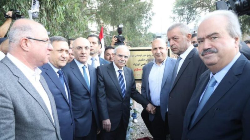 رئيس الحكومة نواف سلام خلال وضع حجر أساس مركز الدفاع المدني في النبطية